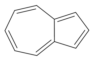 alt: Vzorec aromatického uhlovodíku azulenu.