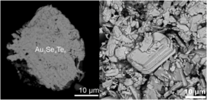 alt: Na levém obrázku zrno přírodního maletoyvayamitu. Na pravém obrázku ukázka syntetického analogu.  Zdroj: autoři původního článku