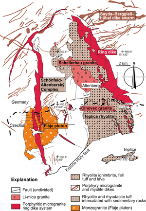 alt: Geologie altenbersko-teplické kaldery. Upraveno z původního článku.