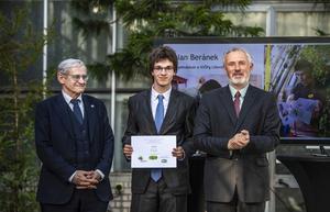 alt:Vítěz Biologické olympiády Jan Beránek. Foto Vladimír Šigut