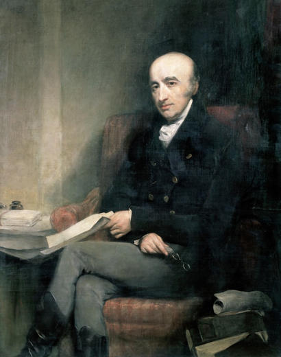 alt: William Hyde Wollaston, všestranný vědec a podnikatel v oboru zpracování platiny. Portrét od malíře Johna Jacksona, volné dílo / Public Domain.