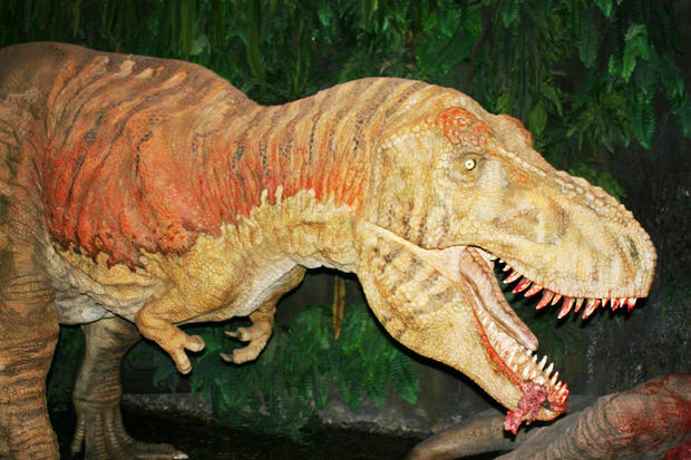 alt: Největším lákadlem „Gondwany“ jsou pohyblivé modely dinosaurů.