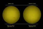 alt: Srovnání úhlové velikosti Slunce v přísluní a odsluní. Zdroj Flickr, autor Zoltán Bánfalvy, CC BY-NC-ND 2.0 