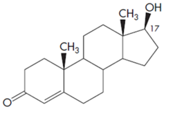 alt: Vzorec testosteronu